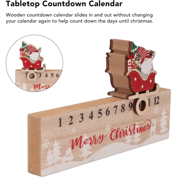 Julbordsskiva Countdown Calendar, Juladvent Countdown Calendar, Trä Countdown Calendar