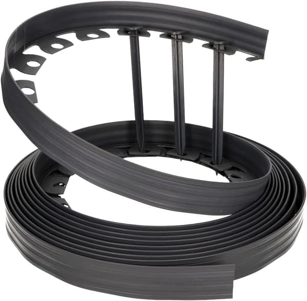 LineBorder - Flexibel gräskant - Plast - 30 pinnar - Längd: 10 m - Höjd: 5 cm - Grå