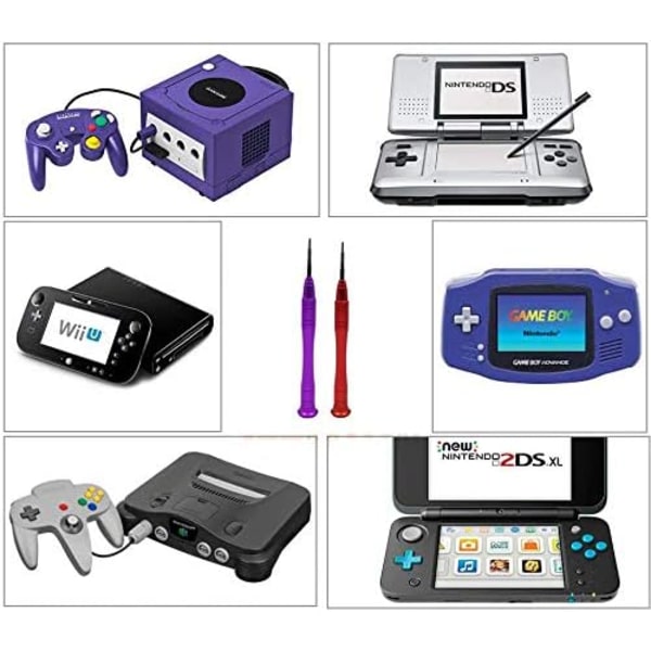 Ruuvinväännin Nintendo-laitteille: 2 mm:n ja 1,5 mm:n Y00-tarkkuus- ja erikois-Tri-Wing-Phillips-ruuvimeisli Nintendo-ohjaimen, tukijalan vaihtoon, Nintendo-pelikonsolin osien korjaukseen ja akun vaihtoon sekä Pro-ohjaimeen ja korjaustöihin Nintendo .