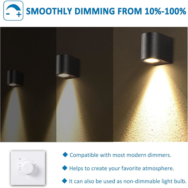 GU5.3 Halogenlampa 12V 35W/50W, MR16, Varmvit 2700K, Dimbar Reflektorkula för Spårbelysning, Infälld Belysning, 6-pack