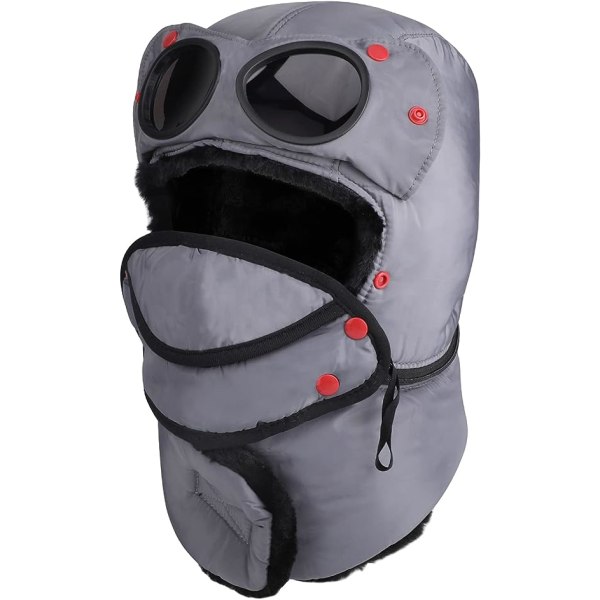 Winter trap cap baseball cap, waterproof Russian Ushanka cap, with Windpro mask foldable goggles