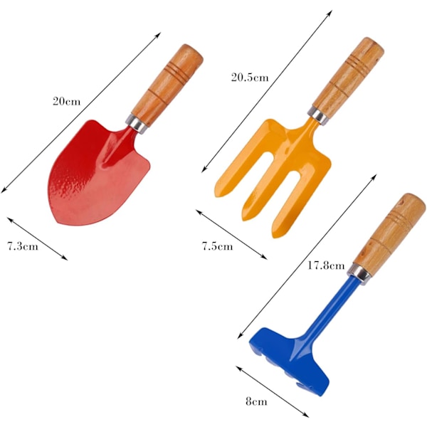 Hageverktøy, 3 deler hageverktøy, hageverktøysett, rustfritt stål hageverktøysett, for gård, hageplanter innendørs utendørs