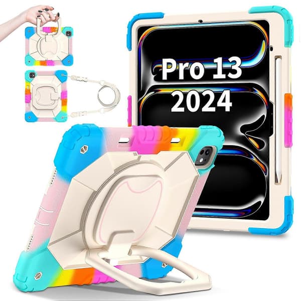 Støtteveske i silikon+PC for iPad Pro 13 (2024)