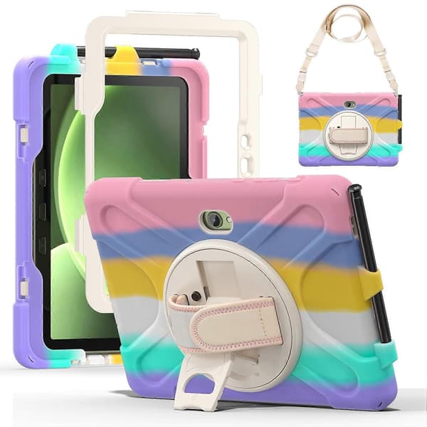 För Samsung Galaxy Tab Active5 Pro Ställfodral TPU PC Silikon Tablet Skydd med Axelrem