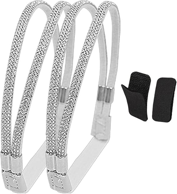 Skosnören, damhöga klackar, elastiska remmar, hälremmar Silver