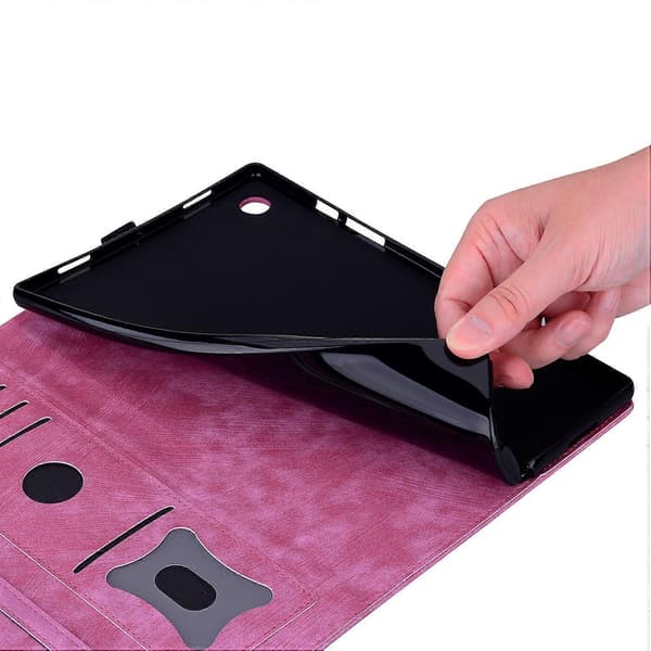Til Lenovo Tab K10C/Tab E10C Etui Kortpladser Læder Tablet Stand Folio Cover Blomst Kat