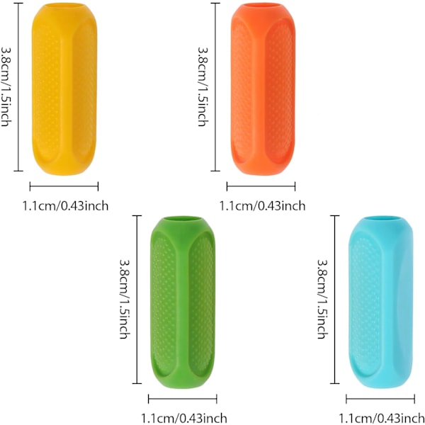 8-pakning blyantgrep, silikonpennholder, silikonpenngrep