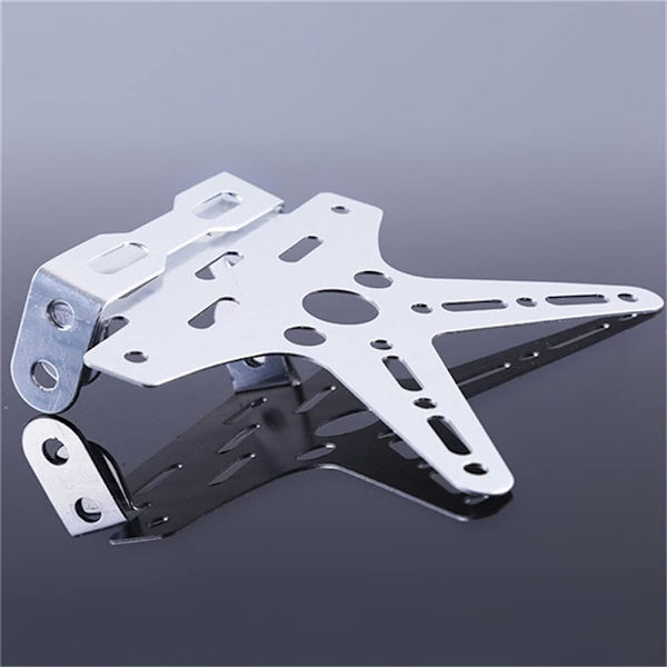Motorcykel Nummerplade, Aluminiumlegering Baglygte Justerbar Foldbar Nummerplade Beslag, Motorcykel Modifikations Tilbehør (sort)