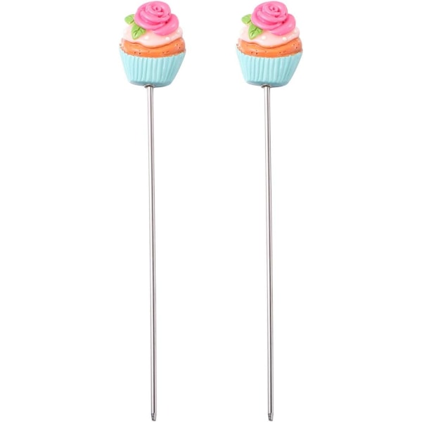 Kakkutesteri Cupcake 2kpl Ruostumattomasta Teräksestä Tikut Kakkuleipätaikinalle Kekseille Muffinille Leivonta Ruokailuvälineet (Sininen) Cupcake-Testaaja Valmiuteen