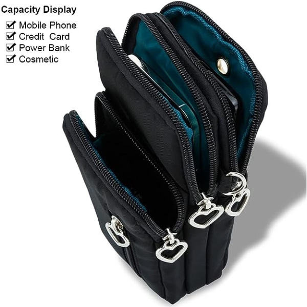 Crossbody-väskor Mobiltelefonplånboksväskor med stor kapacitet och justerbar axelrem för kvinnor tjej