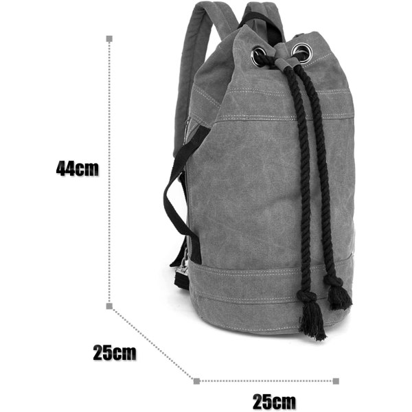 Canvas Reiseduffel, Reisevesker Over natten Weekendvesker Carry On Skulder Tote Bag Ryggsekk grey L