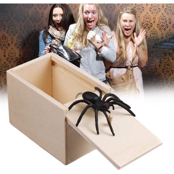1 kpl Puinen pila Spider Scare Box Case Vitsi Elävä Hauska Yllätys Gag Lelu