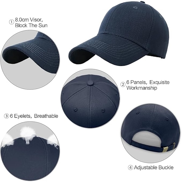 Baseballkasket, Unisex Klassisk Bomuldssolhat Mode Løbekasket Mænd Kvinder Justerbar Sommerhat Baseballkasket