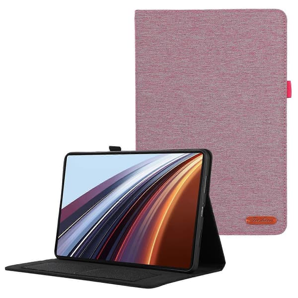 För Honor Pad GT Pro Läderfodral Korthållare Tygtextur Tablet Ställ Skydd - Rosa