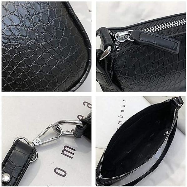 Retro Classic Clutch Skulder Tote Håndtaske med lynlåslukning til kvinder