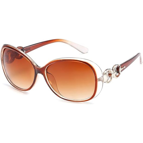 Solglasögon unisex Vintage Big Frame Dam Shades UV400 Solglasögon Brown