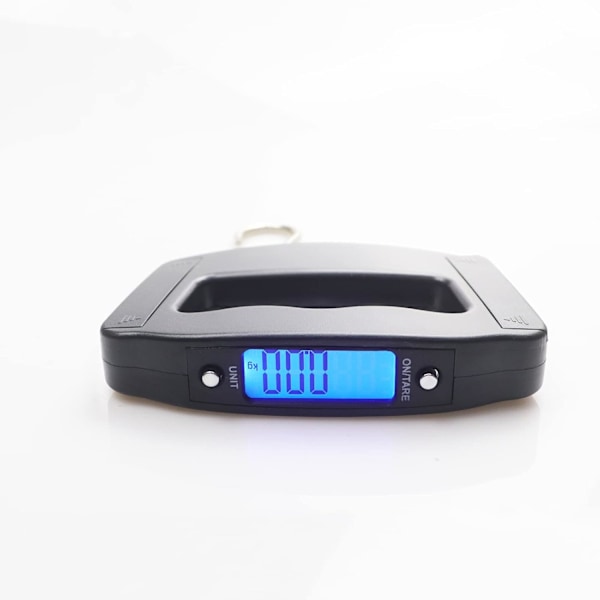 Elektroninen matkalaukkuvaaka, digitaalinen matkalaukkuvaaka koukulla - 50 kg taustavalaistu LCD-näyttö - vedenpitävä laukku