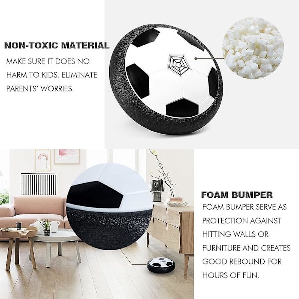 Barnelekene Hover Soccer Ball Set - Led Light Soccer Games Med 2 Mål Og 1 Barn
