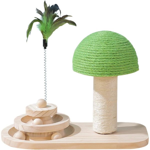 Katt leksaker Sisal rep Scratcher svamp Scratching Post Tree Tower trä skivspelare boll kattunge klätterställning