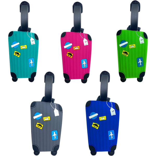 Bagagelapp PVC 5 st Resväska Taggar Affärsreseetiketter ID-etiketter Korthållare Säker Bag Tag