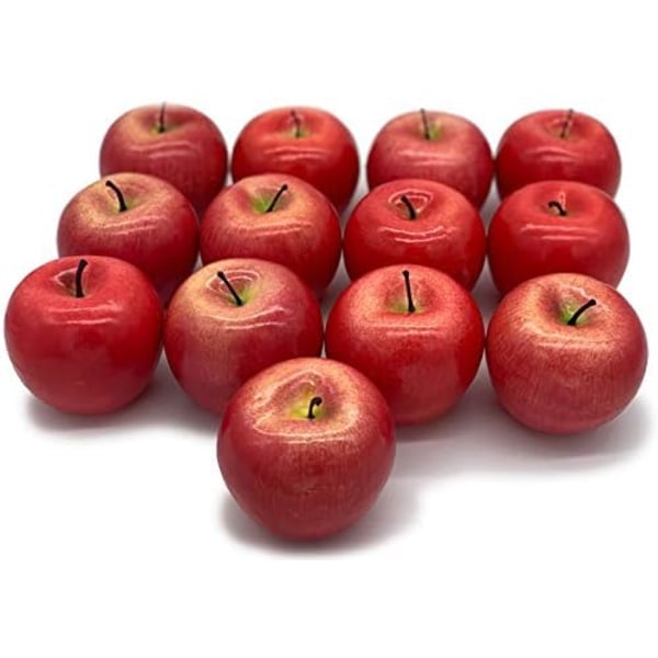 Realistiska falska äpplen 13 st - falska frukter för dekoration (röd)
