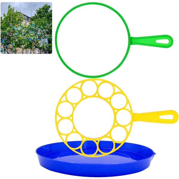 Set med bubbelpinnar, stora bubbelpinnar för barn utomhus, stora bubbelmaskiner leksaker för pojkar flickor, bubbelpinnar med bricka