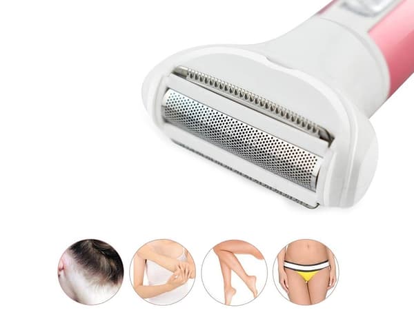 Depilator for kvinner kroppsbarbermaskin ben-trimmer 4-i-1 utskiftbare tupper usb