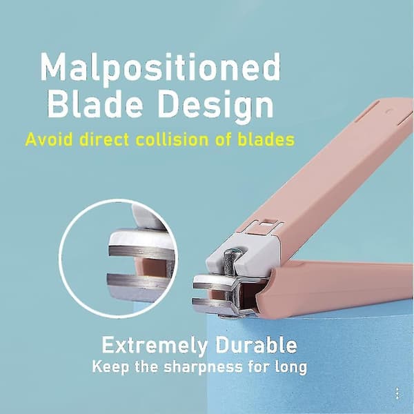 Negleklipperssett 2 stk Super Sharp For Thick Nails Anti Splash Design Durable Rustfritt Stål Fingernail Toenail Cutter Catcher