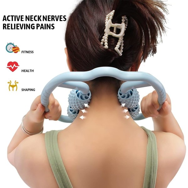 Massagerulle, Trigger Point Roller för ömma muskler, arm, armbåge, lårrullemassager för djup vävnadslindring (blå)