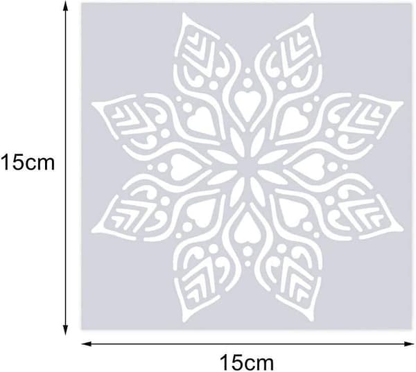 Genanvendelige stencils - Mandala stencils til DIY vægkunst og scrapbooking (16 stk.)