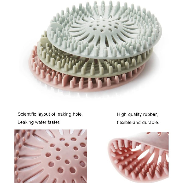 Hår Catcher Dusch Avloppsskydd, 4 Pack Hår Stopper Avloppsskydd för Badrum Badkar och Kök