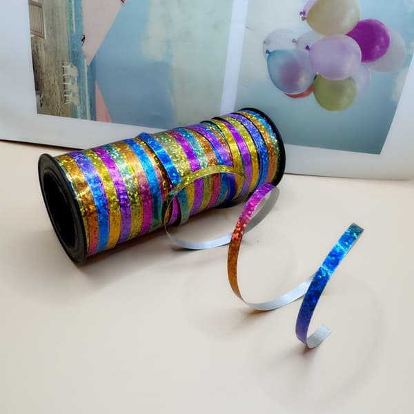 100 meter regnbågsformad lockbeteband ballongband presentförpackningsballongsnöre (regnbåge)