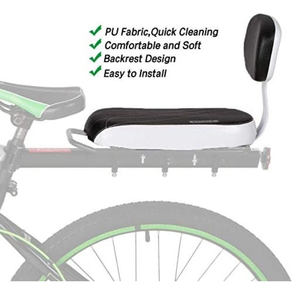 Børnesikkerhedssæde, Børnesæde med Ryglæn, Cykelbagsæde, Cykeldele Tilbehørssæder, Komfortabelt for Børn eller Voksne.