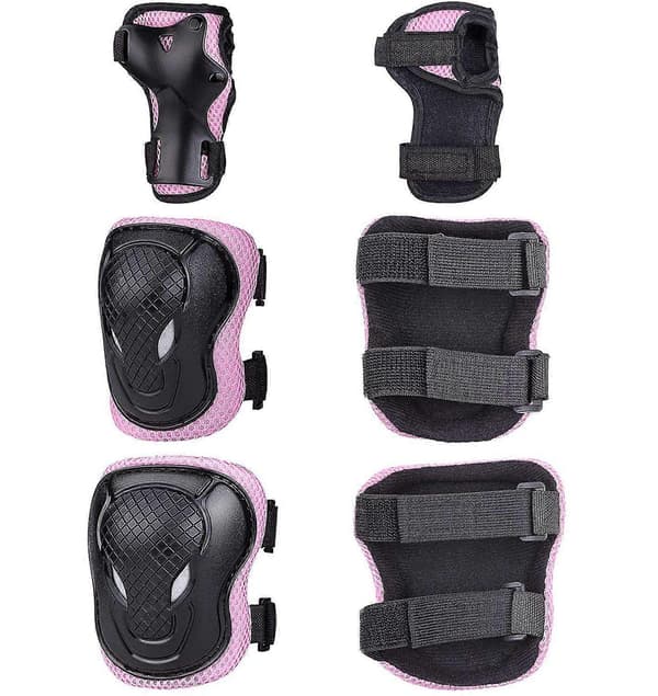 Knäskydd för barn, inlineskydd för barn, skydd för barn, skyddsutrustning, set med 6 i 1 armbågsskydd