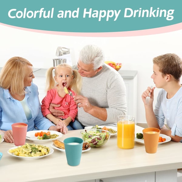 Hårda plastglas, plastglas, hårda plastglas för barn, återanvändbara glas, 10 glas om 300-400 ml, glas för vatten, mjölk, juice Blanco
