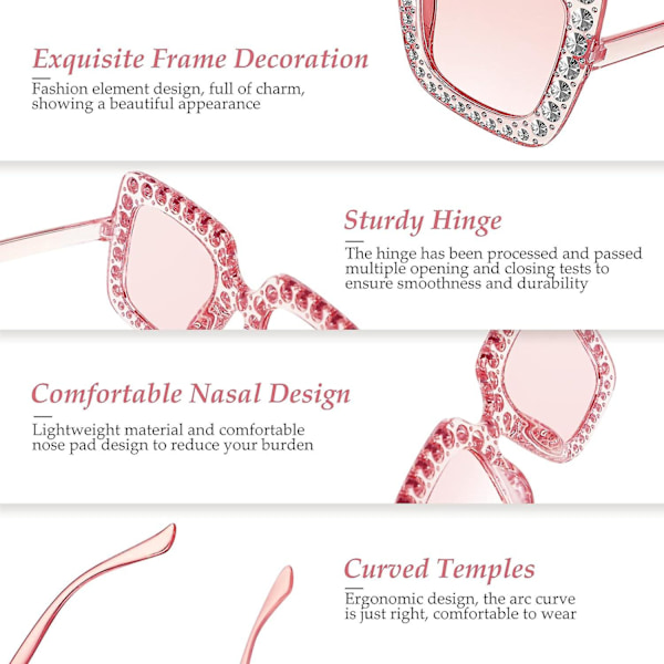 Överdimensionerade solglasögon med strass för glamorösa looks