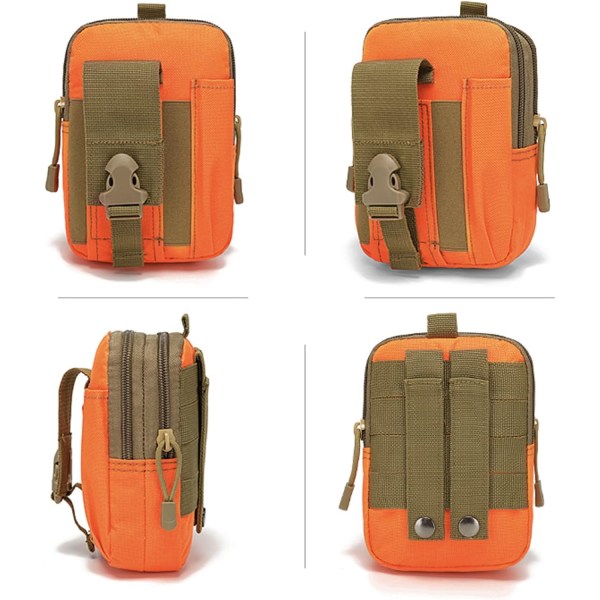 Kompakt verktygsbältesväska, militär arméväska EDC-väska midjeväska, för sport vandring camping orange color
