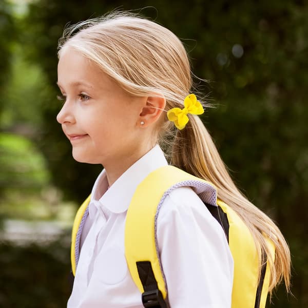 2 stk. hårbåndssløjfer, 7,6 cm hestehaleholder med næbklips til børn, piger, kvinder (gul) Yellow
