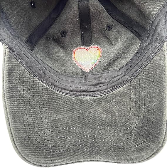 Denim Rainbow Cap – Denim-effekt Hat - Vis støtte og mangfoldighed, Sort Black