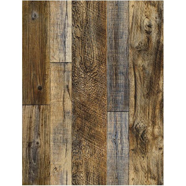 Peel and Stick Träplanks Tapet Shiplap 17.7in x 32.8ft Vinyl Självhäftande Dekorativ Brown