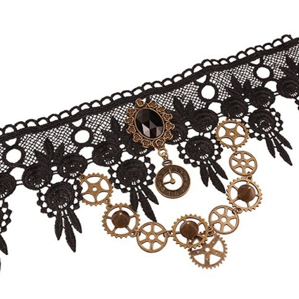 Steampunk tilbehør steampunk kostume kvinder mænd gear steampunk halskæde blonde gotisk choker halskæde armbånd,halloween karneval kostume