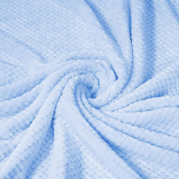 Flanellfilt, 127x178 CM Mjuk Soffa Kast, Våffel Fleece Kast för Soffa, Baby Blå Filt