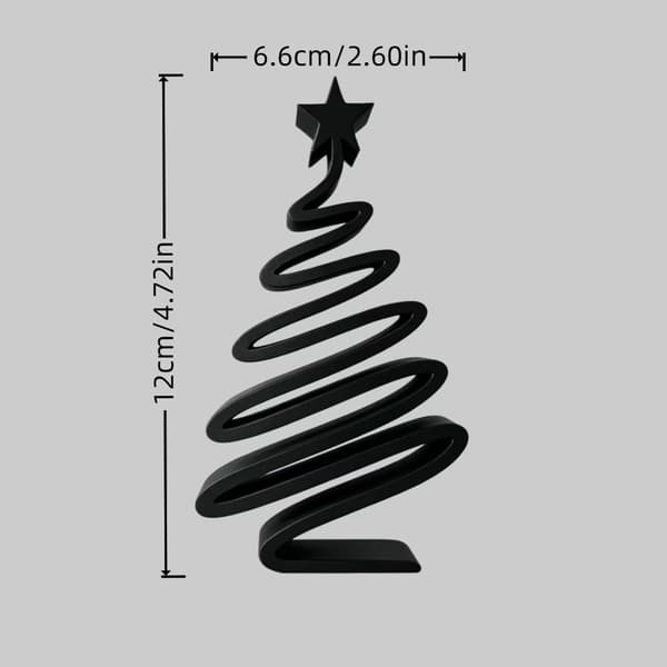 Minimalistisk 3D-spiral julgransdekoration, liten bordsdekoration (röd) Red