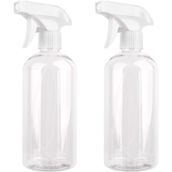 500ML Empty Spray Bottle,2PC Empty Plastic Pump Spray Bottle Container,Transparent