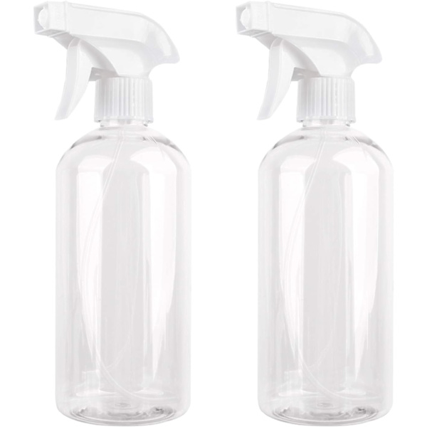 500ML Tom Sprayflaske, 2 stk. Tom Sprayflaske i Plastik med Pumpe, Transparent