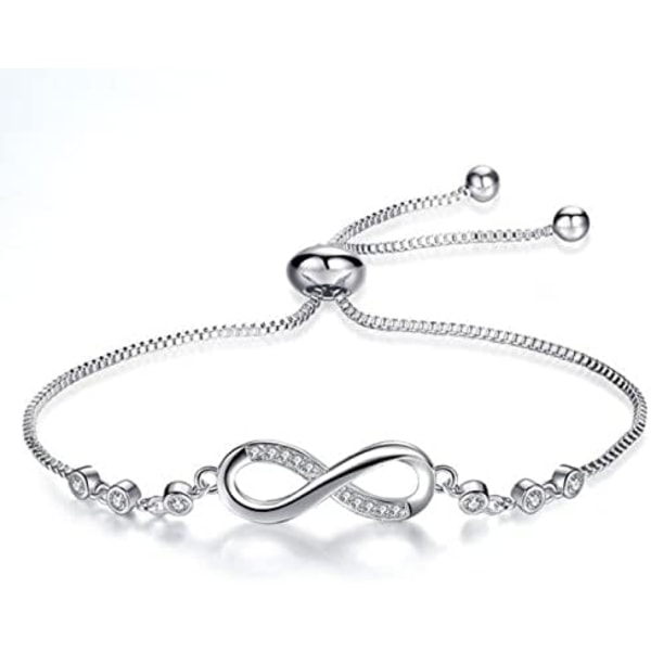 Silver Infinity Armband för kvinnor Flickor Jubileum Födelsedag Smycken presenter