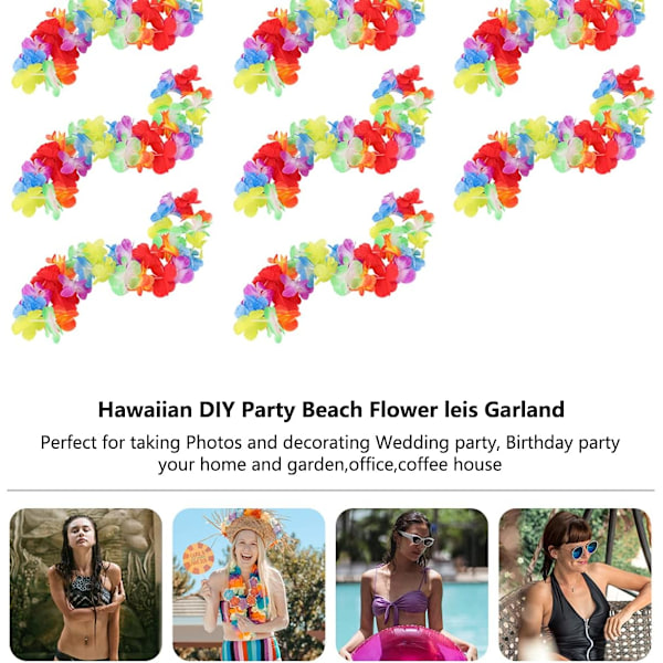 12 st Hawaiian Girlander, Hawaiianskt Maskeradkläder, Strandtema Festtillbehör, Hawaiianskt Tema Poolparty Dekorationer Tillbehör