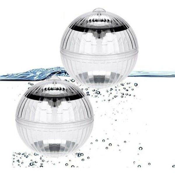 Flydende pool lys, solcelle pool lys, 2 flydende LED lys automatisk RGB variabel vandtæt kugle solcelle lys 10*10cm