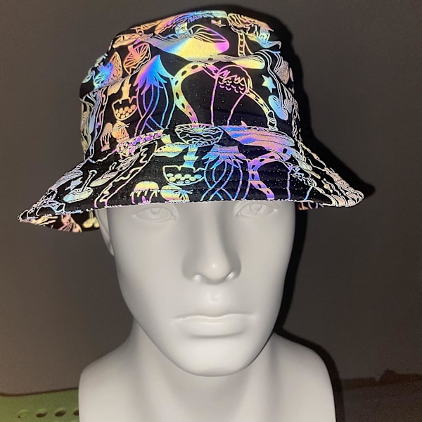 Regnbågsreflekterande basebollkepsar - Glow In The Dark Rave-hattar för män och kvinnor
