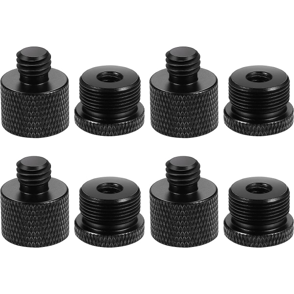 8 stk mikrofonstativadapter mikrofontrådadaptersett 5/8 hunn til 3/8 hann og 3/8 hunn til 5/8 hann skrue adaptertråd